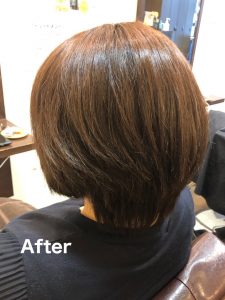 川崎市の美容院”hair green”の髪質改善の施術後